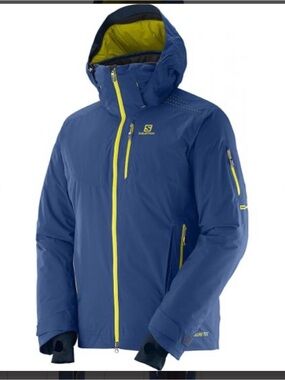 Salomon Blue Ski Jacket with Yellow Accents
